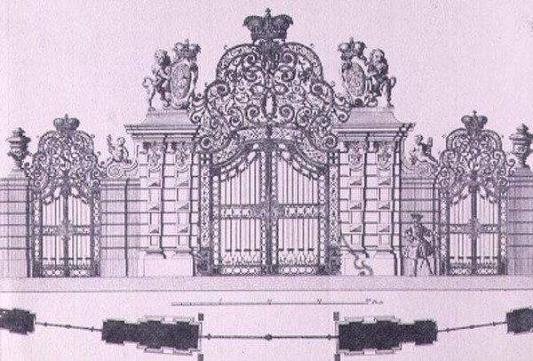 Plan et élévation des portes d