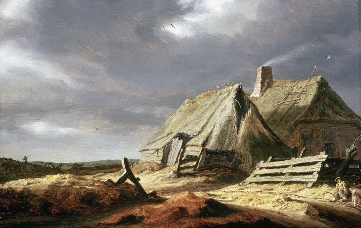 Bâtiments de ferme dans un paysage, c.1625-28 - Salomon van Ruisdael or Ruysdael