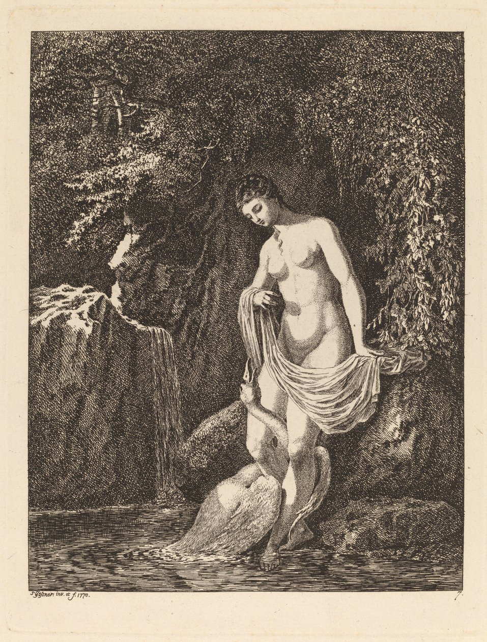 Léda et le cygne - Salomon Gessner