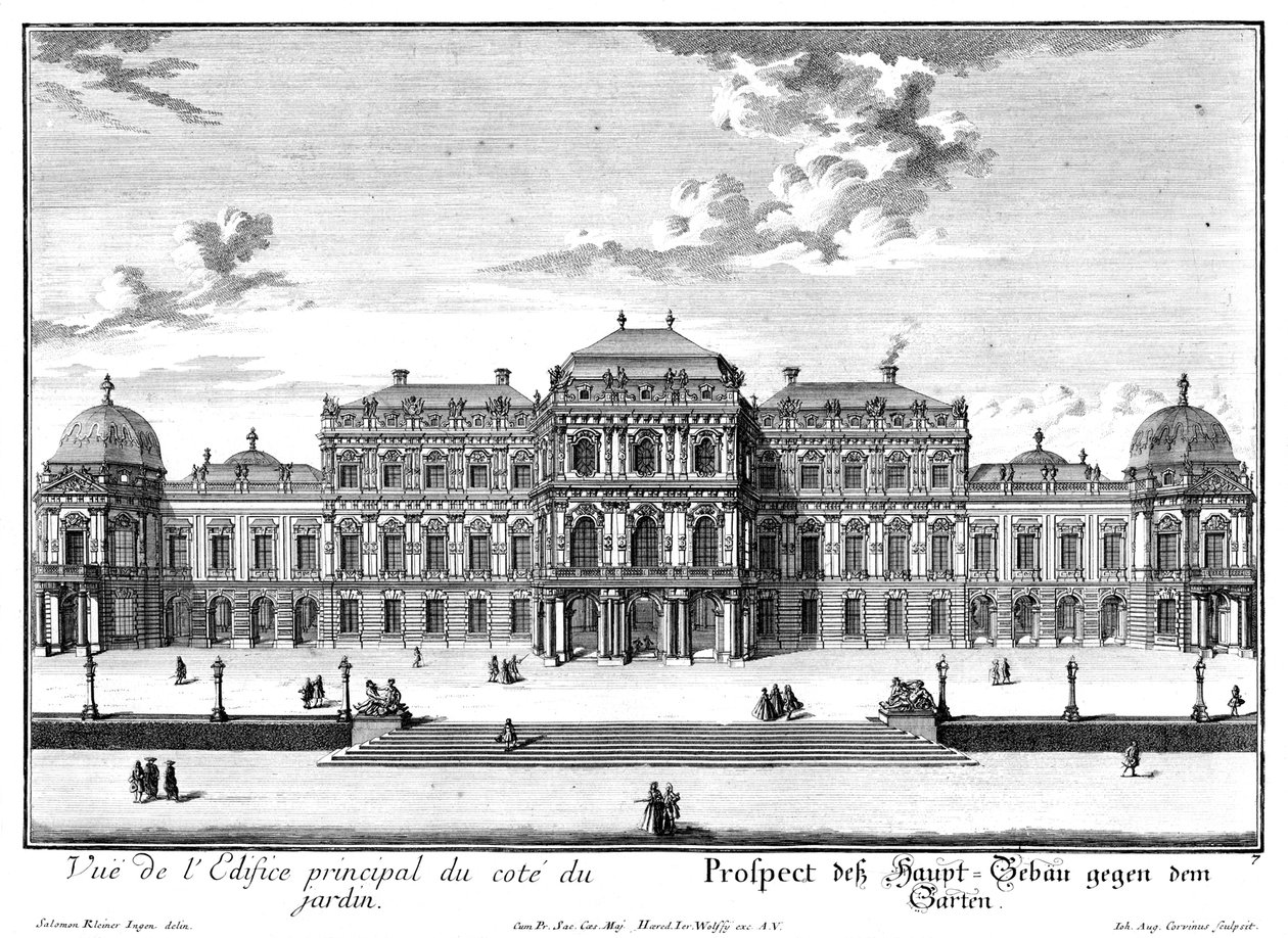 Façade du jardin du château supérieur - Salomon Kleiner