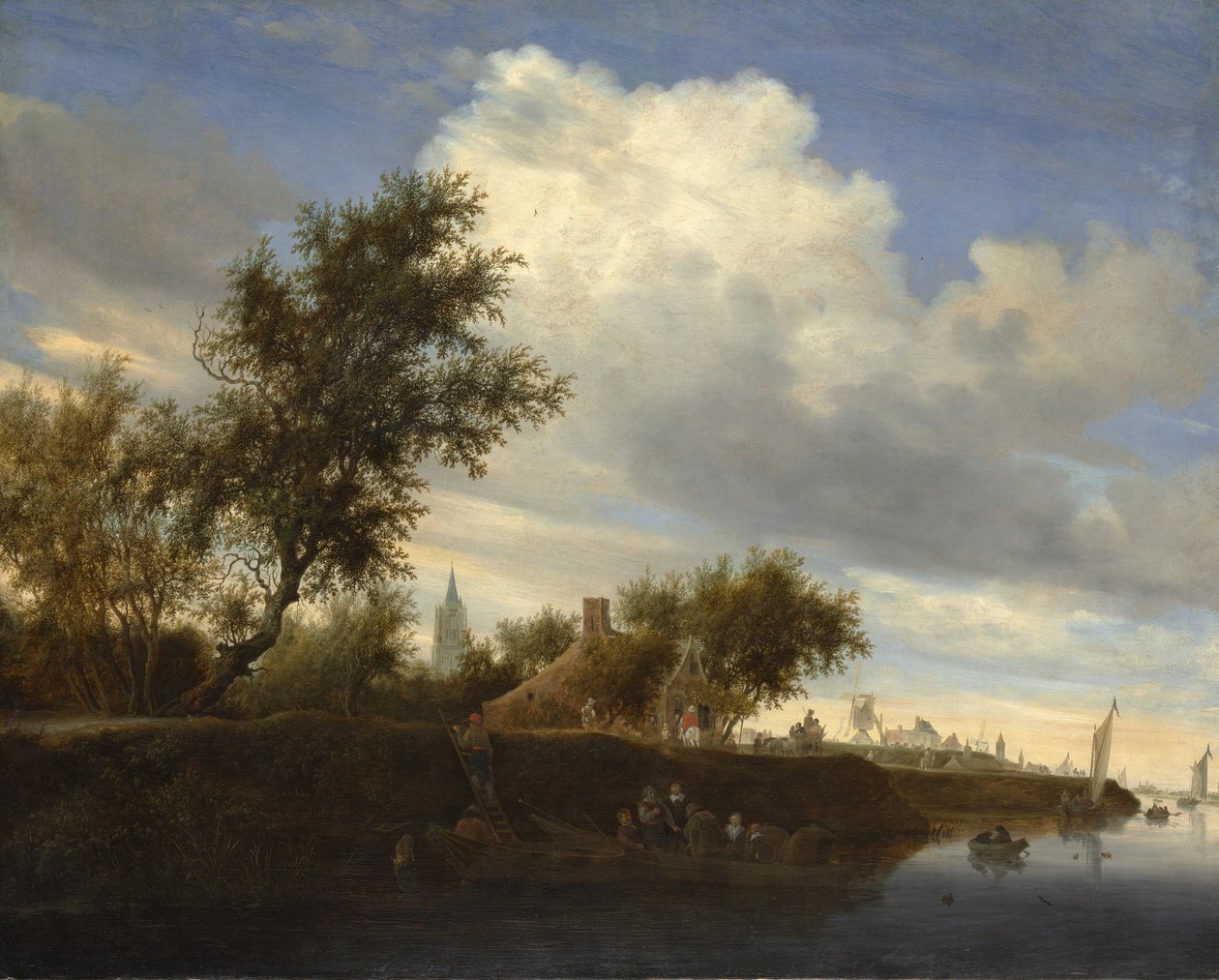 Bac près de Gorinchem - Salomon Ruysdael