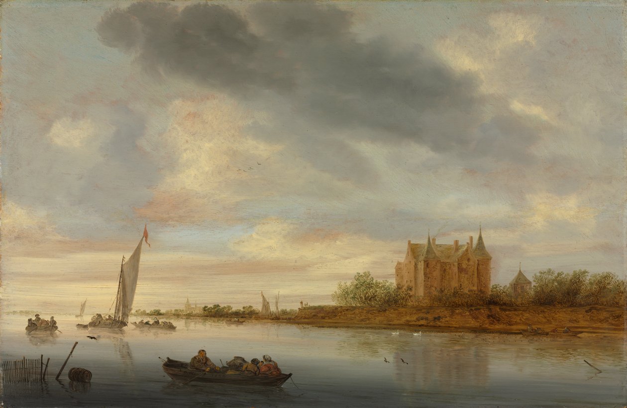 Château sur une rivière - Salomon van Ruysdael