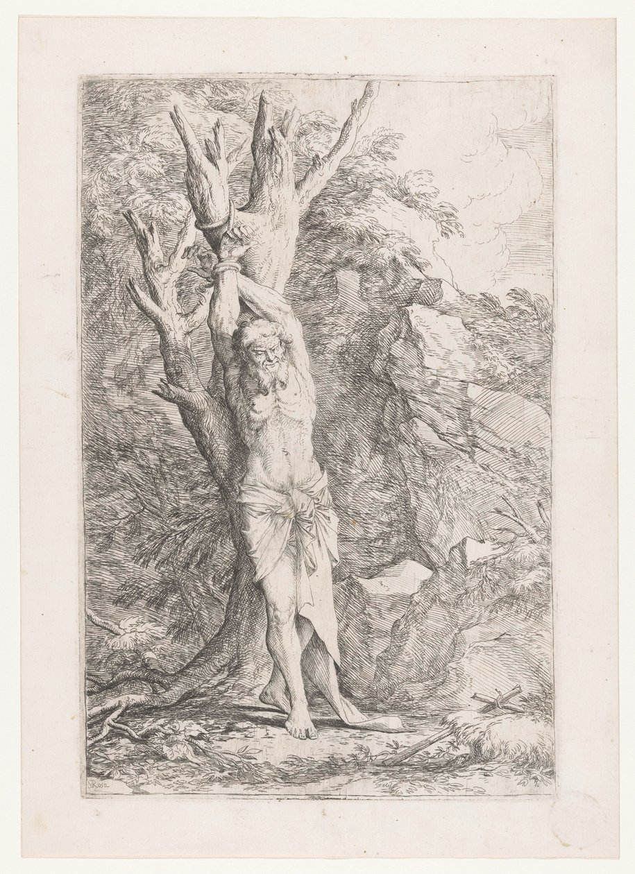 Albert attaché à un arbre - Salvator Rosa