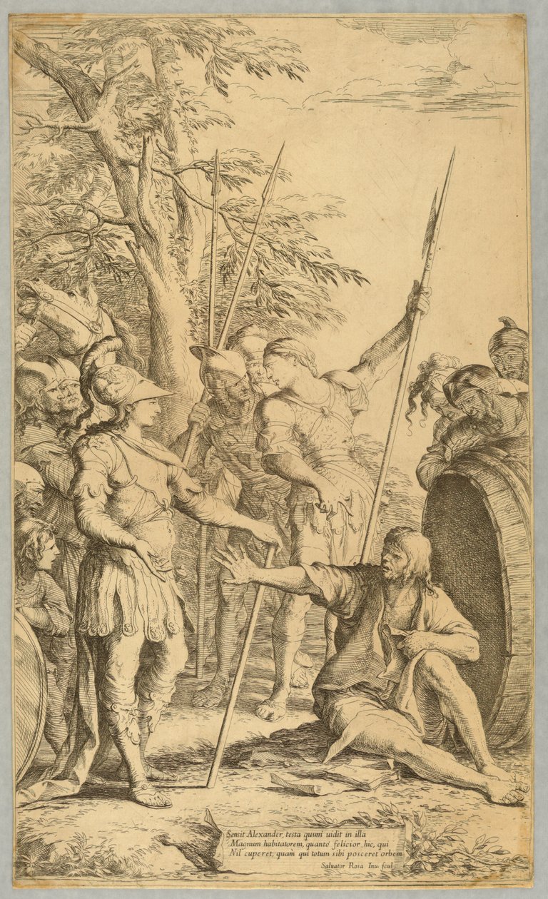Alexandre visitant Diogène - Salvator Rosa
