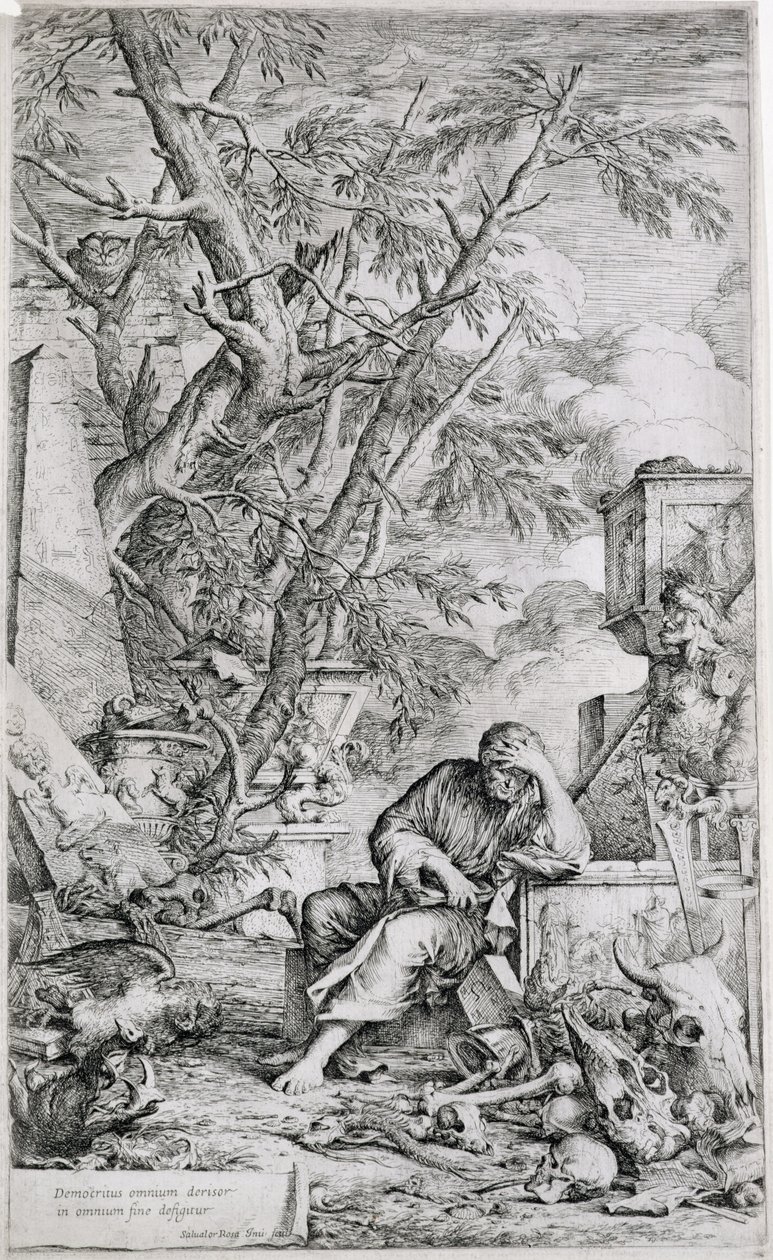 Démocrite en méditation - Salvator Rosa