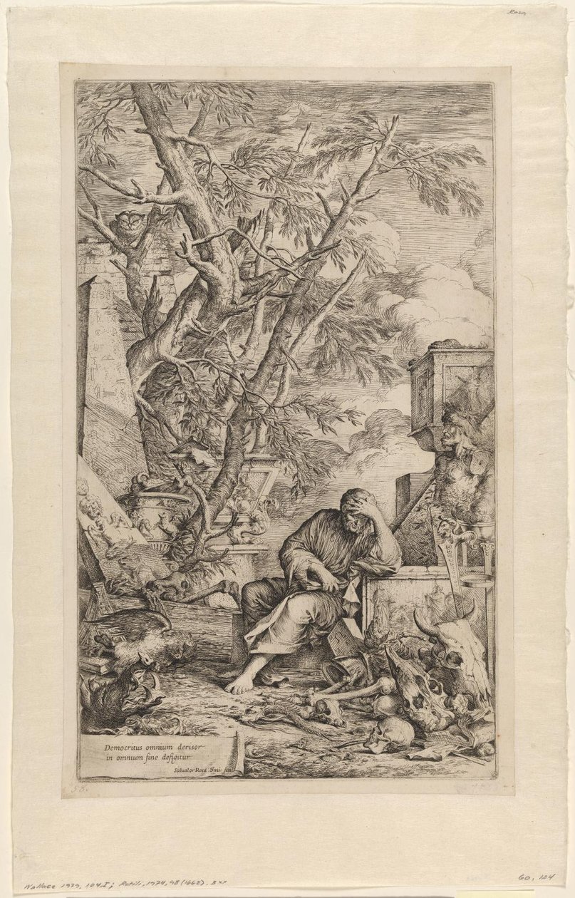 Démocrite en méditation - Salvator Rosa