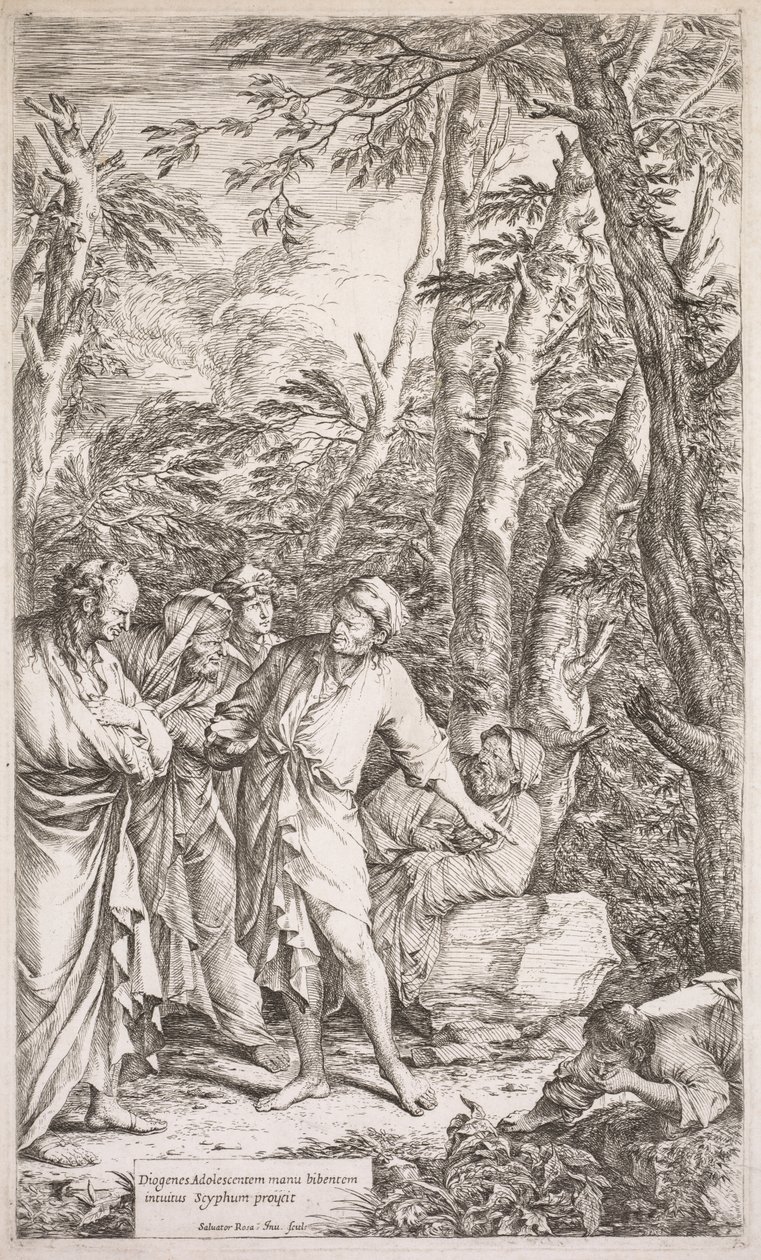 Diogène et Sa Coupe - Salvator Rosa