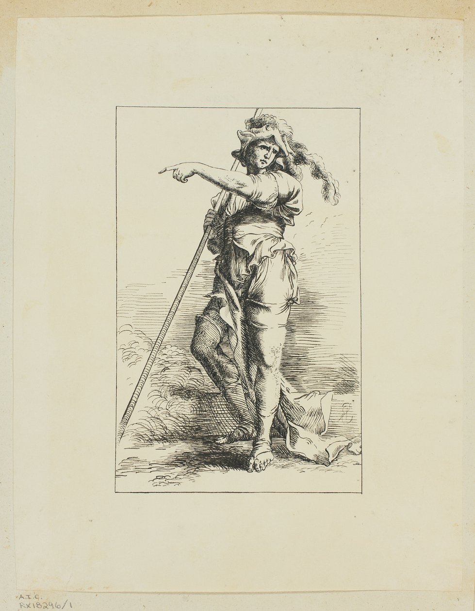 Figure avec bâton pointant - Salvator Rosa