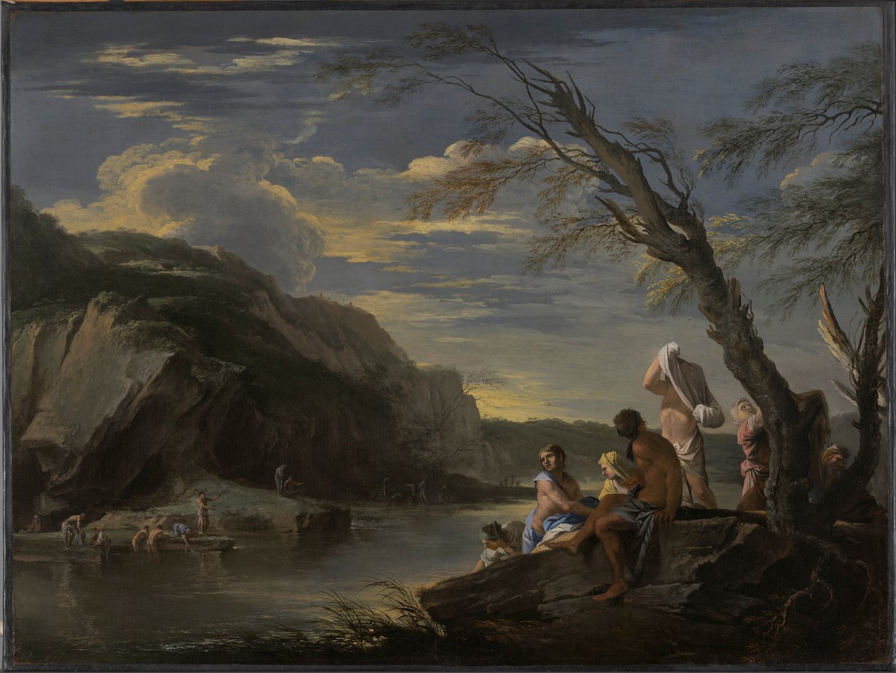 Paysage avec baigneurs - Salvator Rosa
