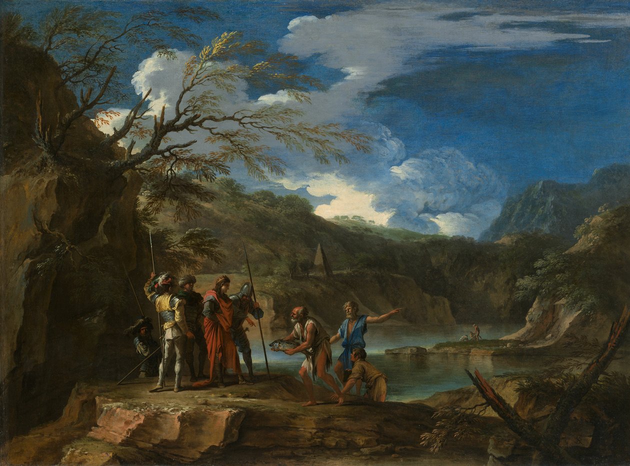 Polycrate et le pêcheur - Salvator Rosa
