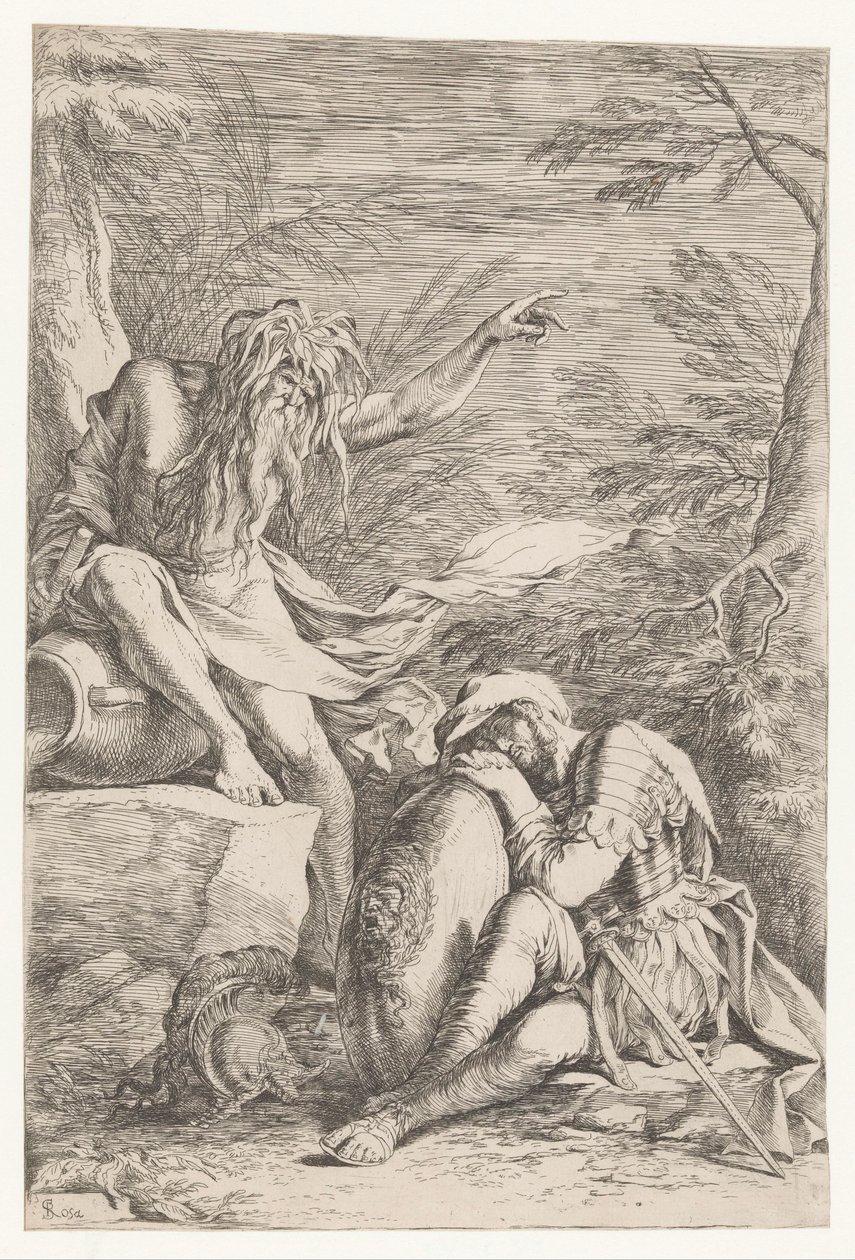 Tibérinus apparaît à Énée - Salvator Rosa