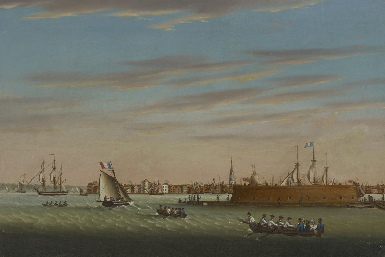 Vue de Charleston depuis le port, 1831 - Samuel Barnard