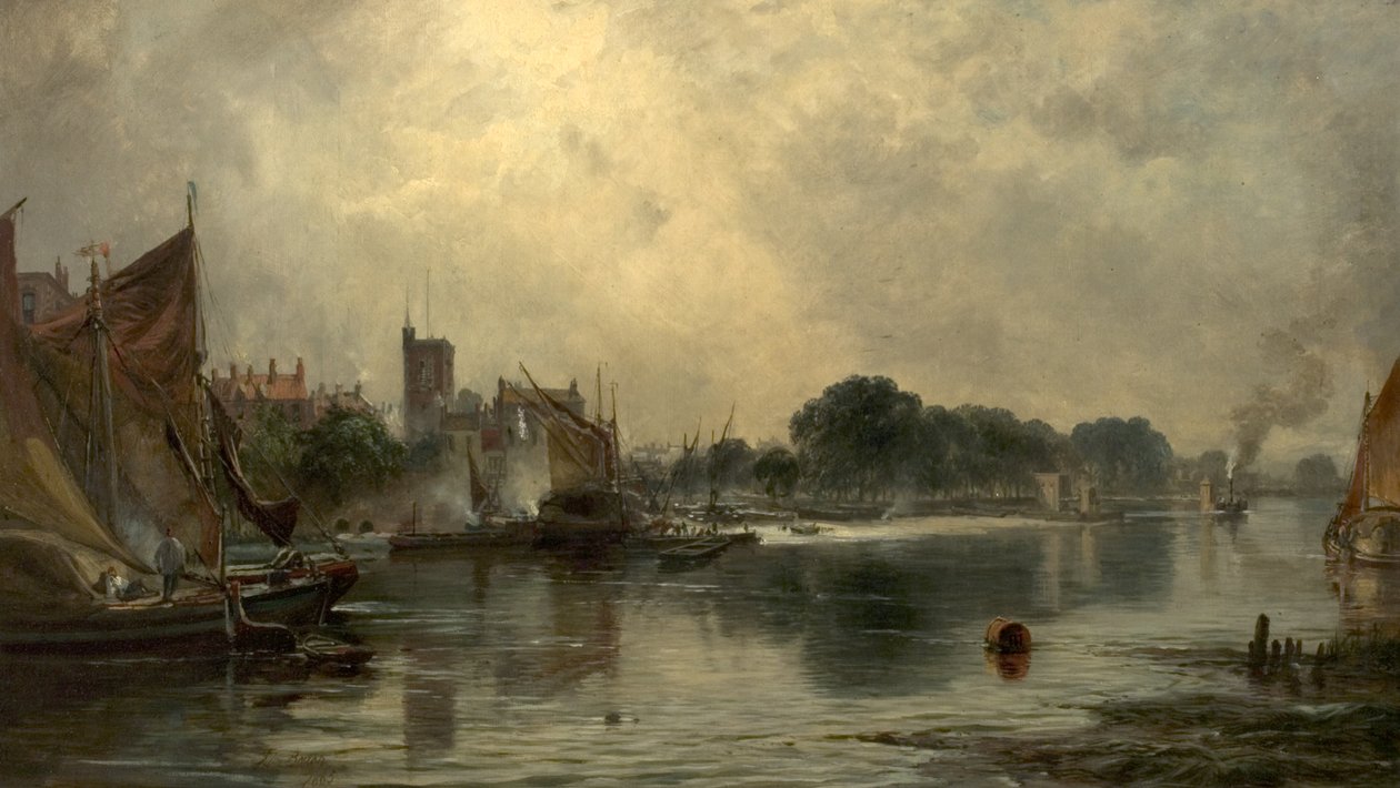 La Tamise à Chiswick, Londres, 1865 - Samuel Bough