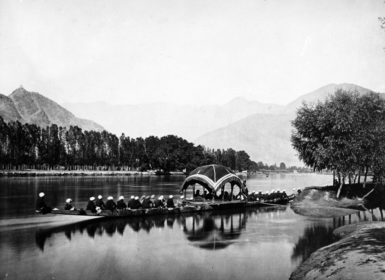 Le bateau du résident, Cachemire, vers 1860 - Samuel Bourne