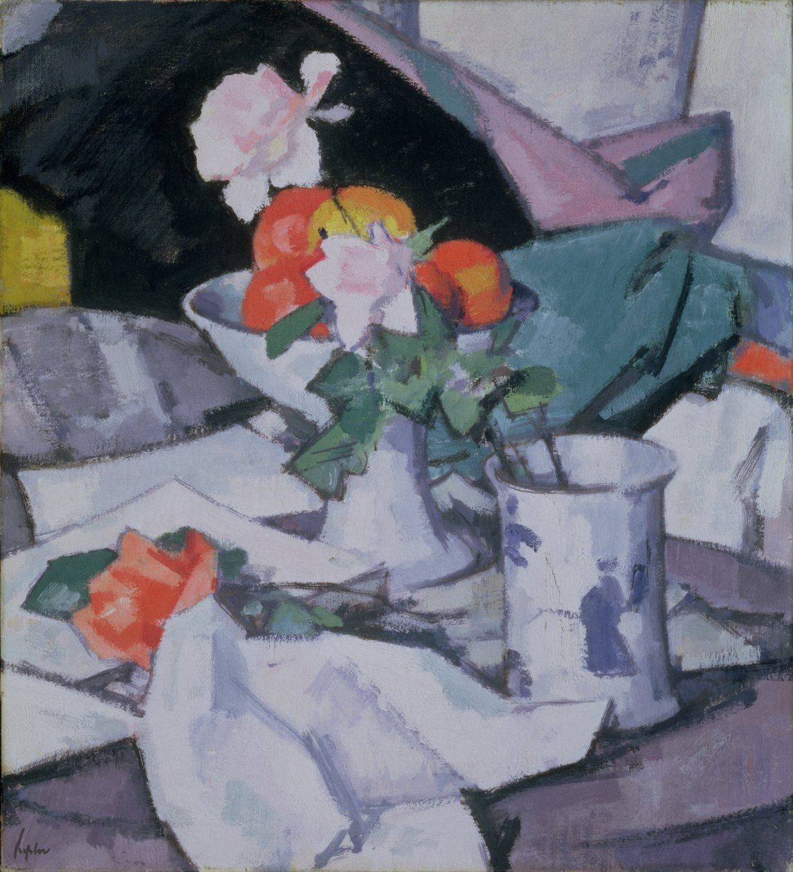 Nature morte, roses et pot chinois - Samuel John Peploe