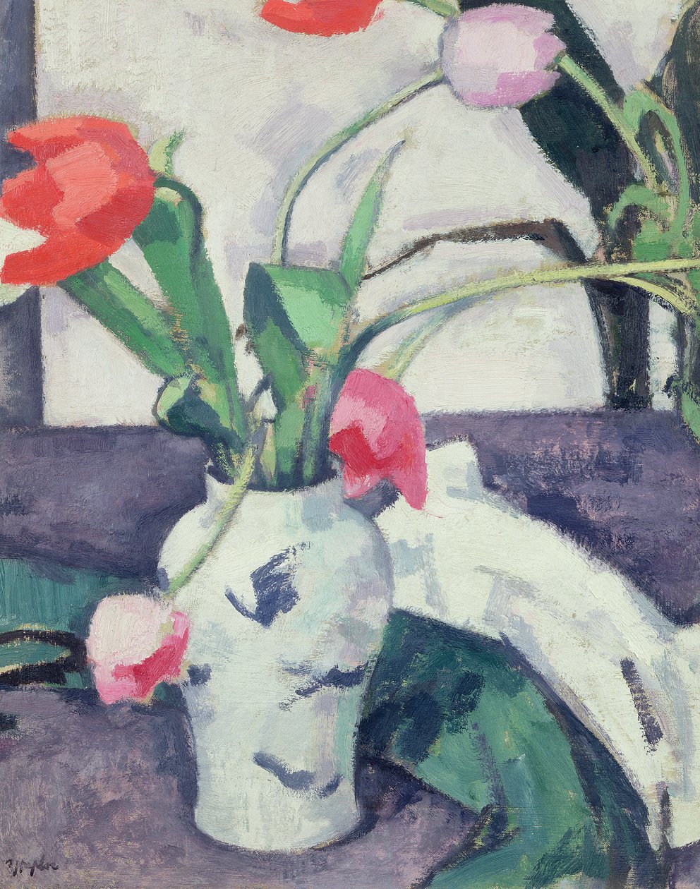 Nature morte : Tulipes dans un vase chinois, 1924 - Samuel John Peploe