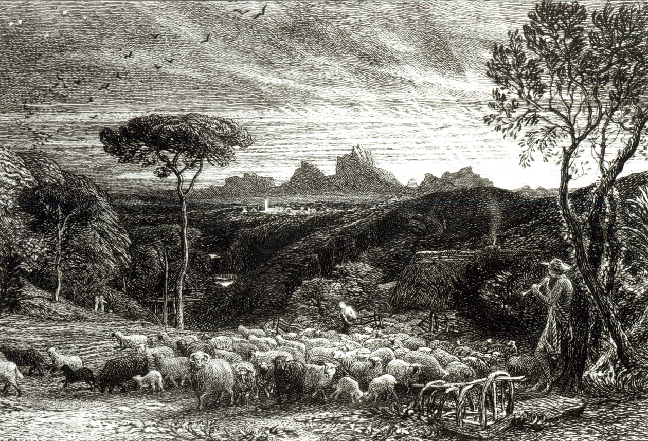 Ouvrir le pli, tôt le matin, 1880 - Samuel Palmer