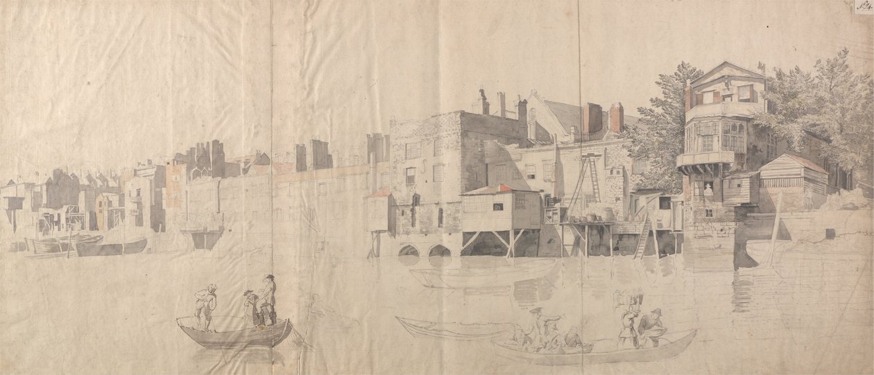Bâtiments au bord de la Tamise - Samuel Scott