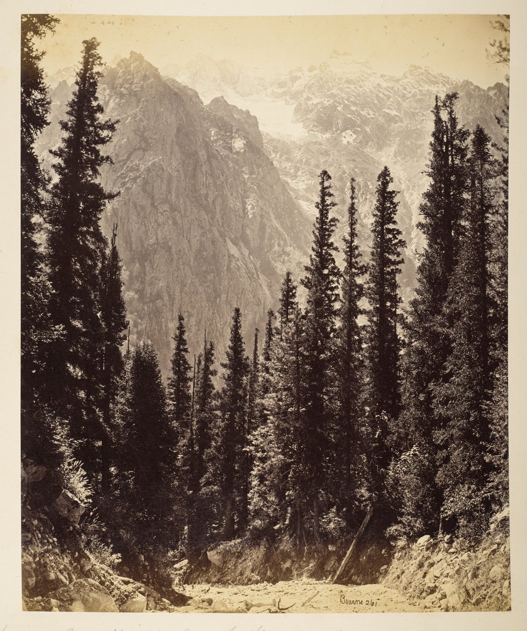 Hauteurs enneigées depuis la vallée de Wanga - Samuel Bourne
