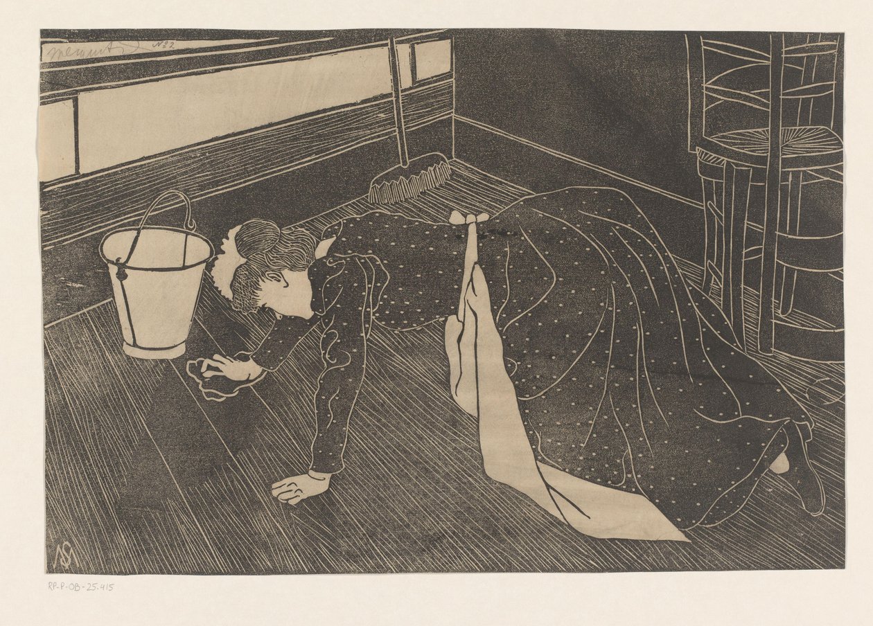 Femme en train de frotter - Samuel Jessurun de Mesquita (signed by artist)