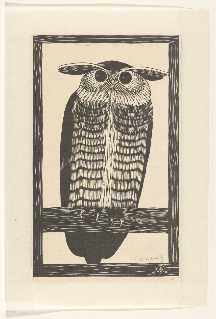 Hibou grand-duc - Samuel Jessurun de Mesquita (signed by artist)