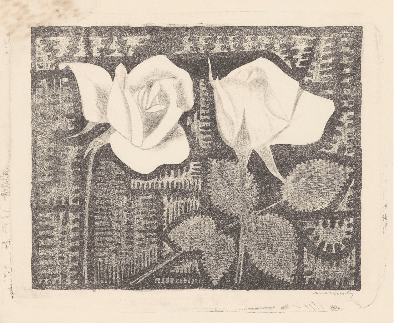 Deux roses - Samuel Jessurun de Mesquita (signed by artist)