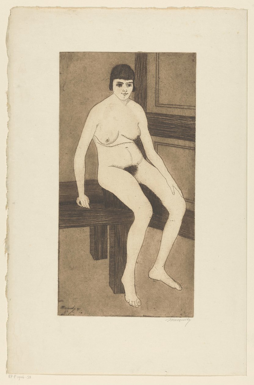 Nu assis - Samuel Jessurun de Mesquita (signed by artist)