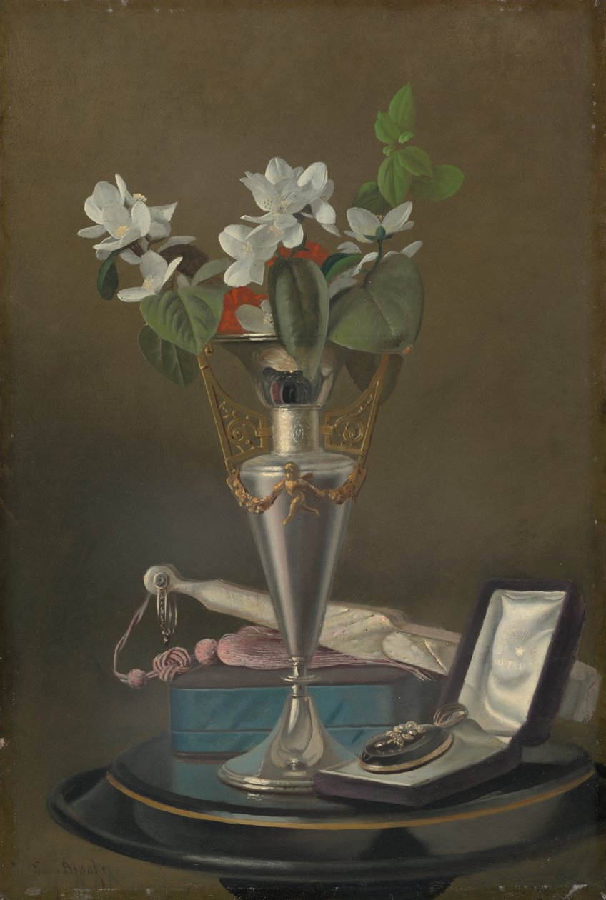 Nature Morte avec Éventail et Pendentif - Samuel Marsden Brookes