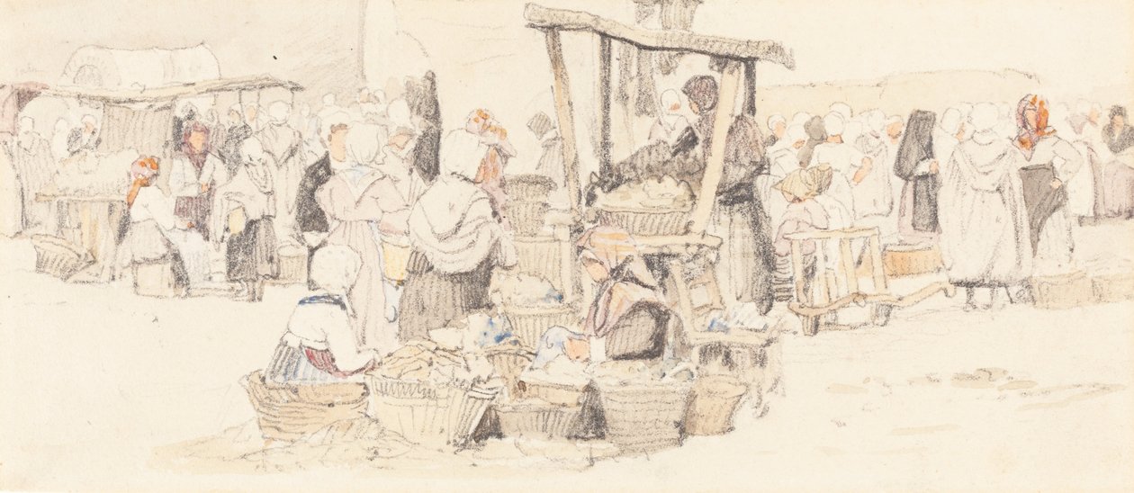 Un marché en plein air - Samuel Prout