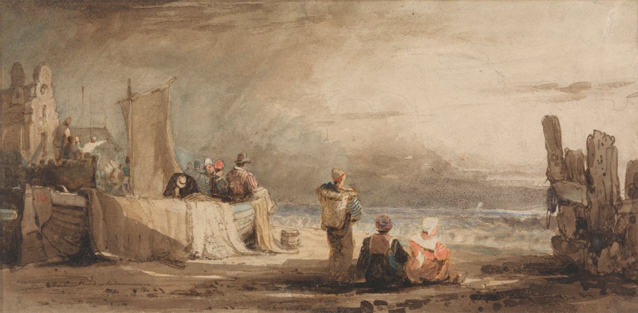 Figures sur une plage - Samuel Prout