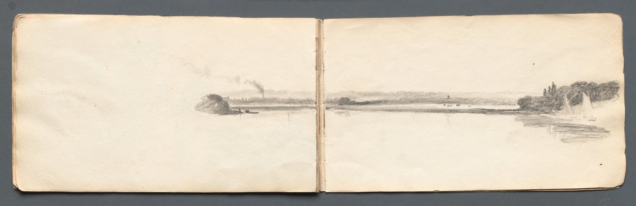 Carnet de croquis: Paysage avec voiliers, 1814 - Samuel Prout