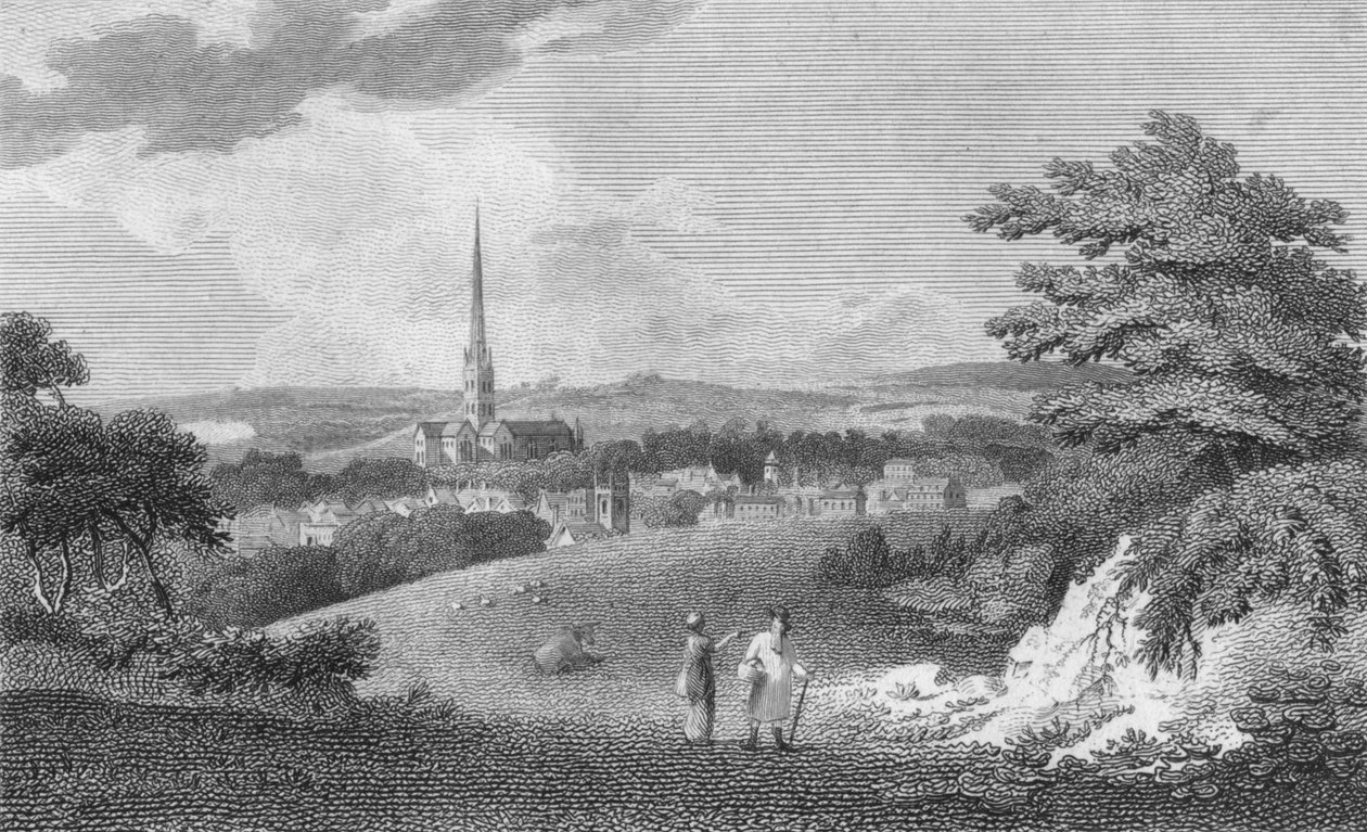 Salisbury, depuis la route de Londres, 1805 - Samuel Rawle