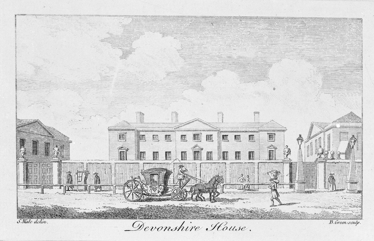 Maison Devonshire, gravée par Benjamin Green, 1761 - Samuel Wale