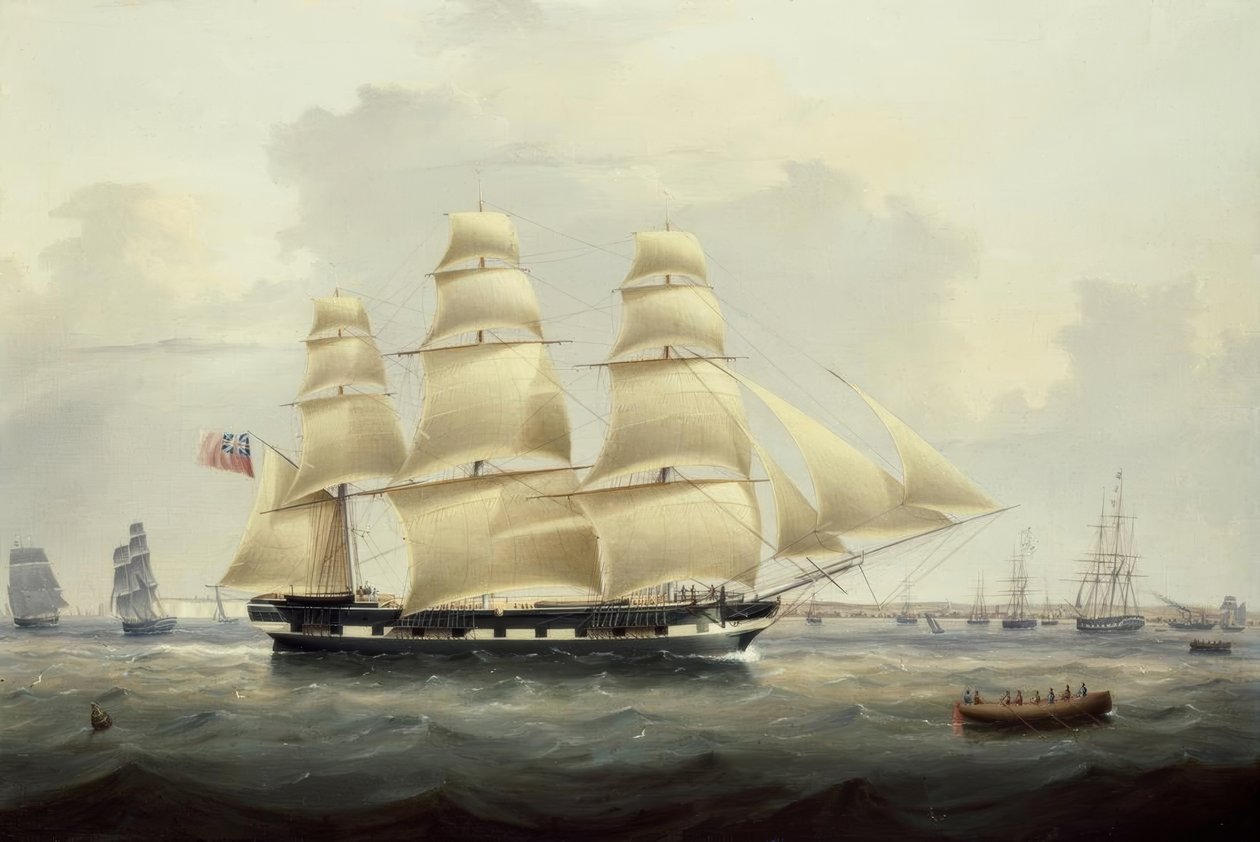 Un navire marchand britannique au large de la côte sud - Samuel Walters