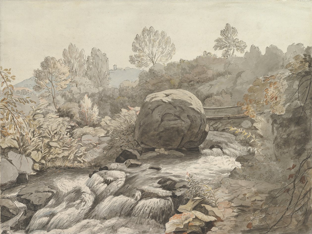 Un ruisseau rocheux, Italie - Samuel Woodforde
