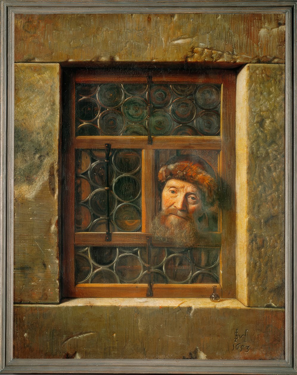Homme à la fenêtre - Samuel van Hoogstraaten