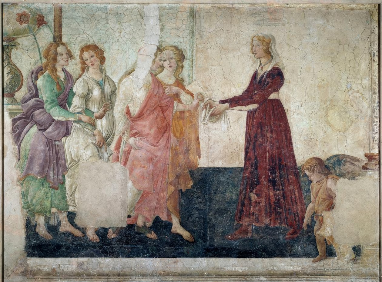 Giovanna Tornabuoni (?) et les trois Grâces devant Vénus - Sandro Botticelli