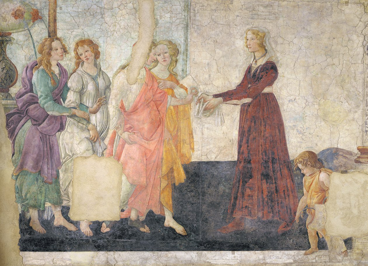 Vénus et les Grâces offrant des cadeaux à une jeune fille, 1486 (détail) - Sandro Botticelli