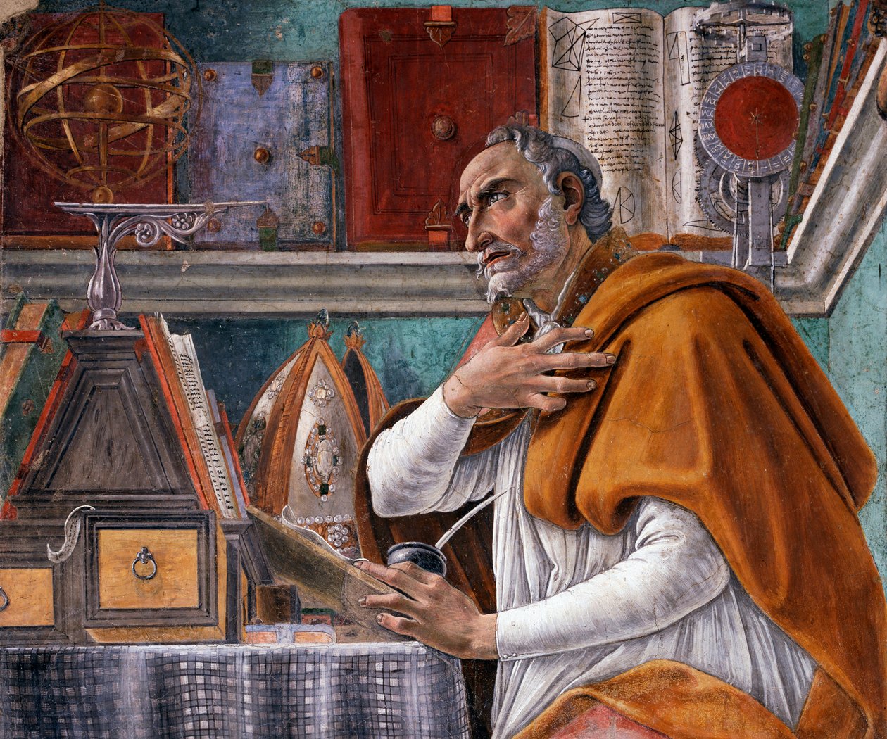 (détail) de Saint Augustin - Sandro Botticelli
