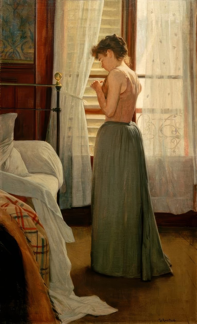 Intérieur avec femme - Santiago Rusiñol
