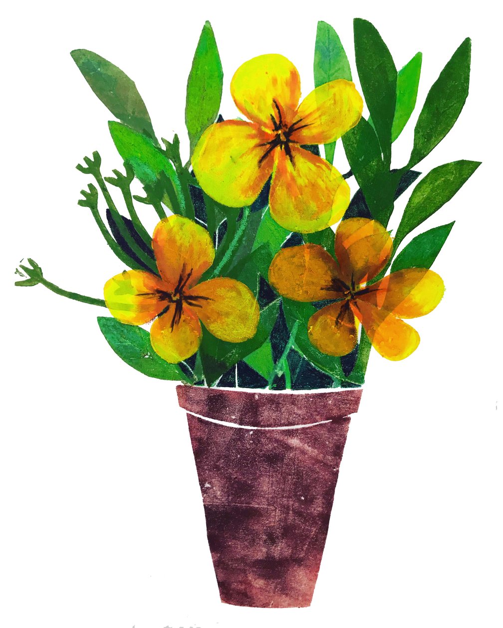 Pot de plante jaune, 2019 - Sarah Thompson Engels