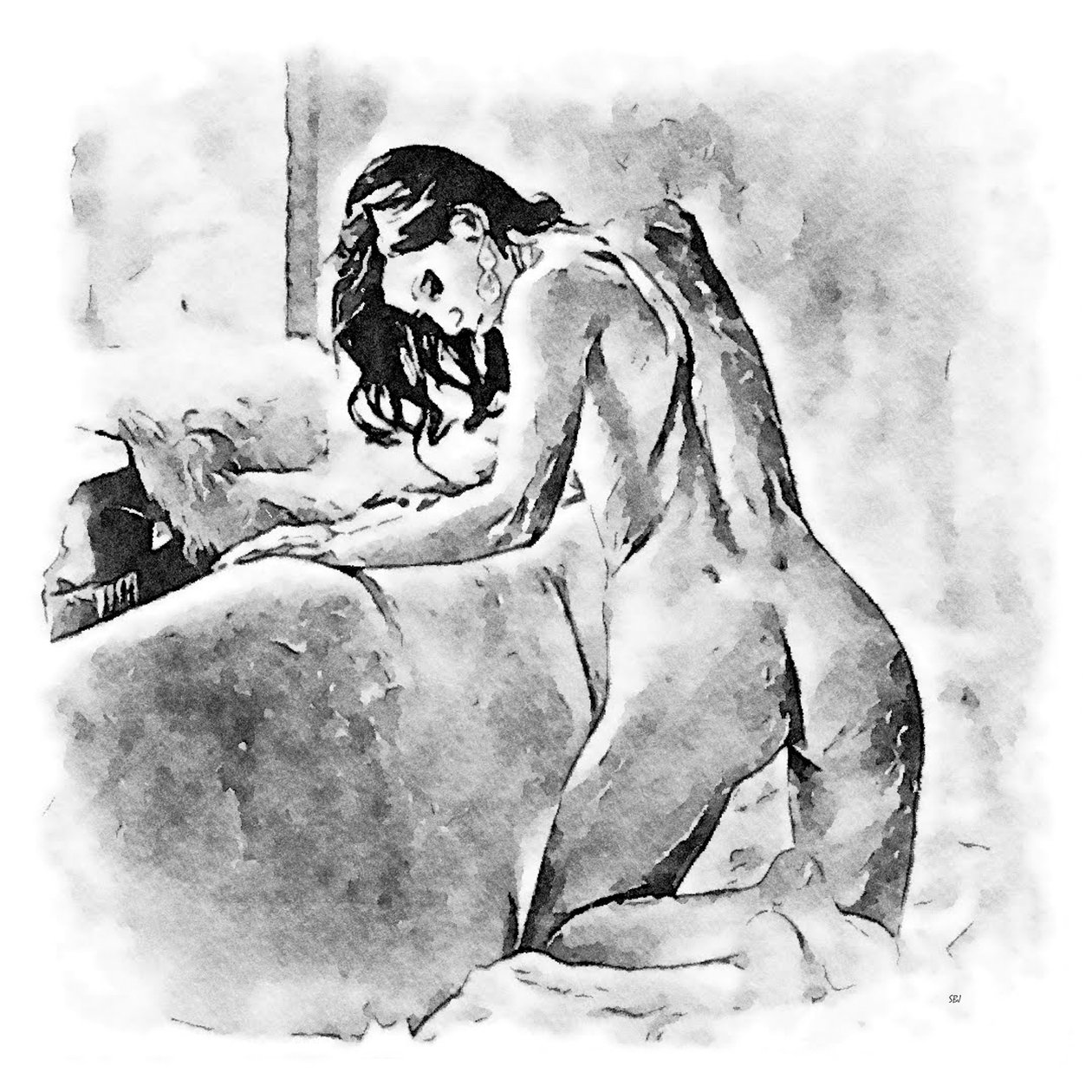 Femme nue sur un canapé - SaskiaBJ