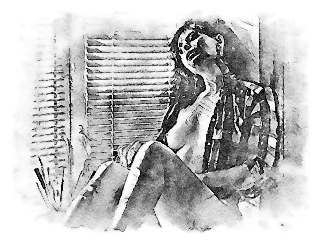 Femme nue en chemise à carreaux - SaskiaBJ