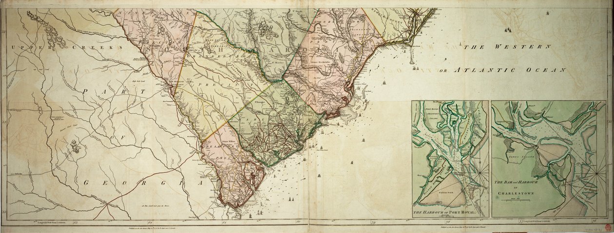 Carte de la Caroline du Nord et du Sud - Sayer & Bennett