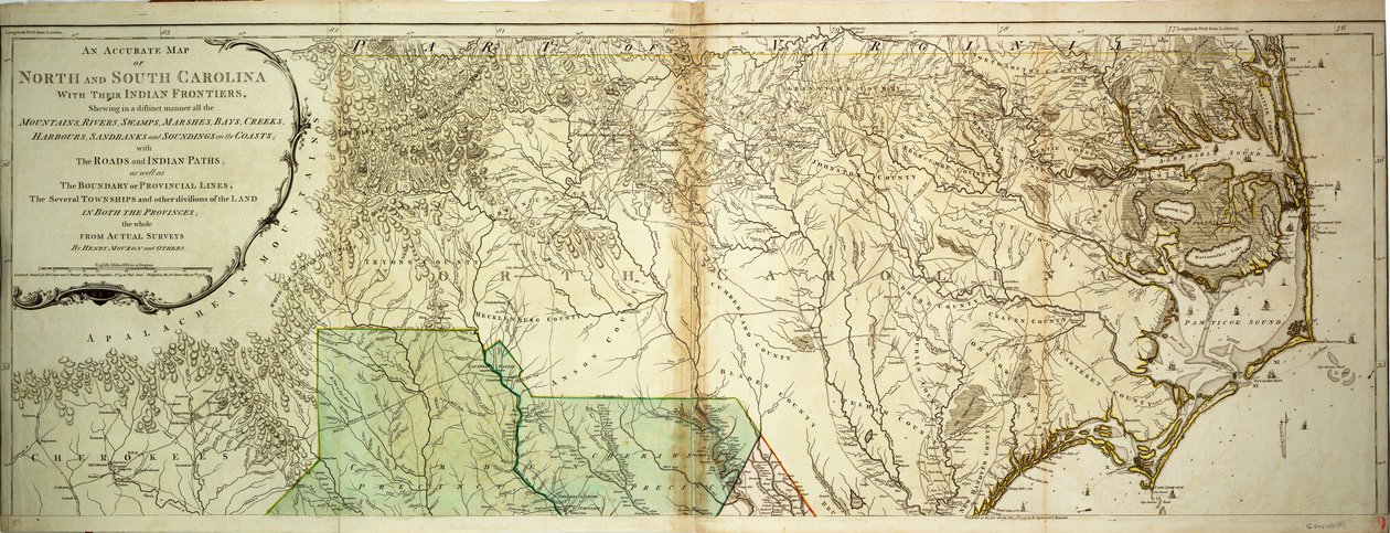 Carte de la Caroline du Nord et du Sud - Sayer & Bennett
