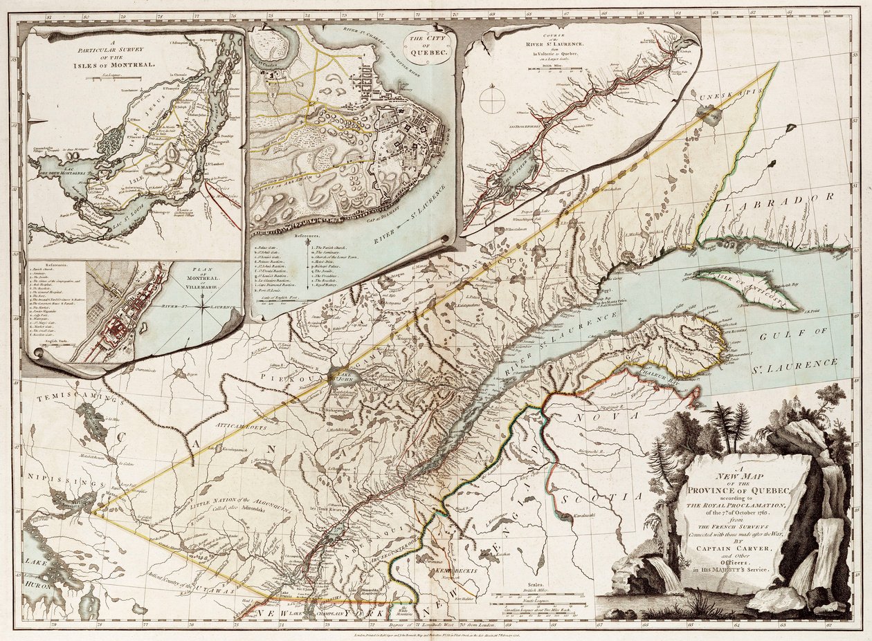 Carte du Québec, Canada - Sayer & Bennett