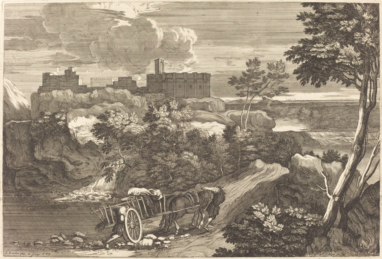 Paysage avec chariot - Sébastien Bourdon