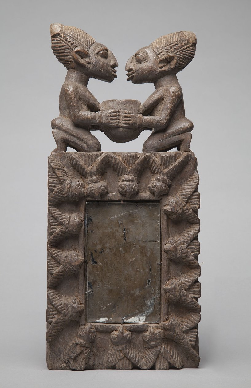 Boîtier de miroir Yoruba (bois) - School African