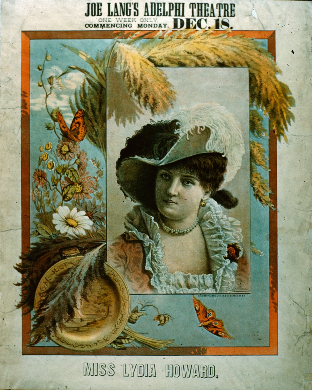Mlle Lydia Howard (lithographie en couleur) - School American