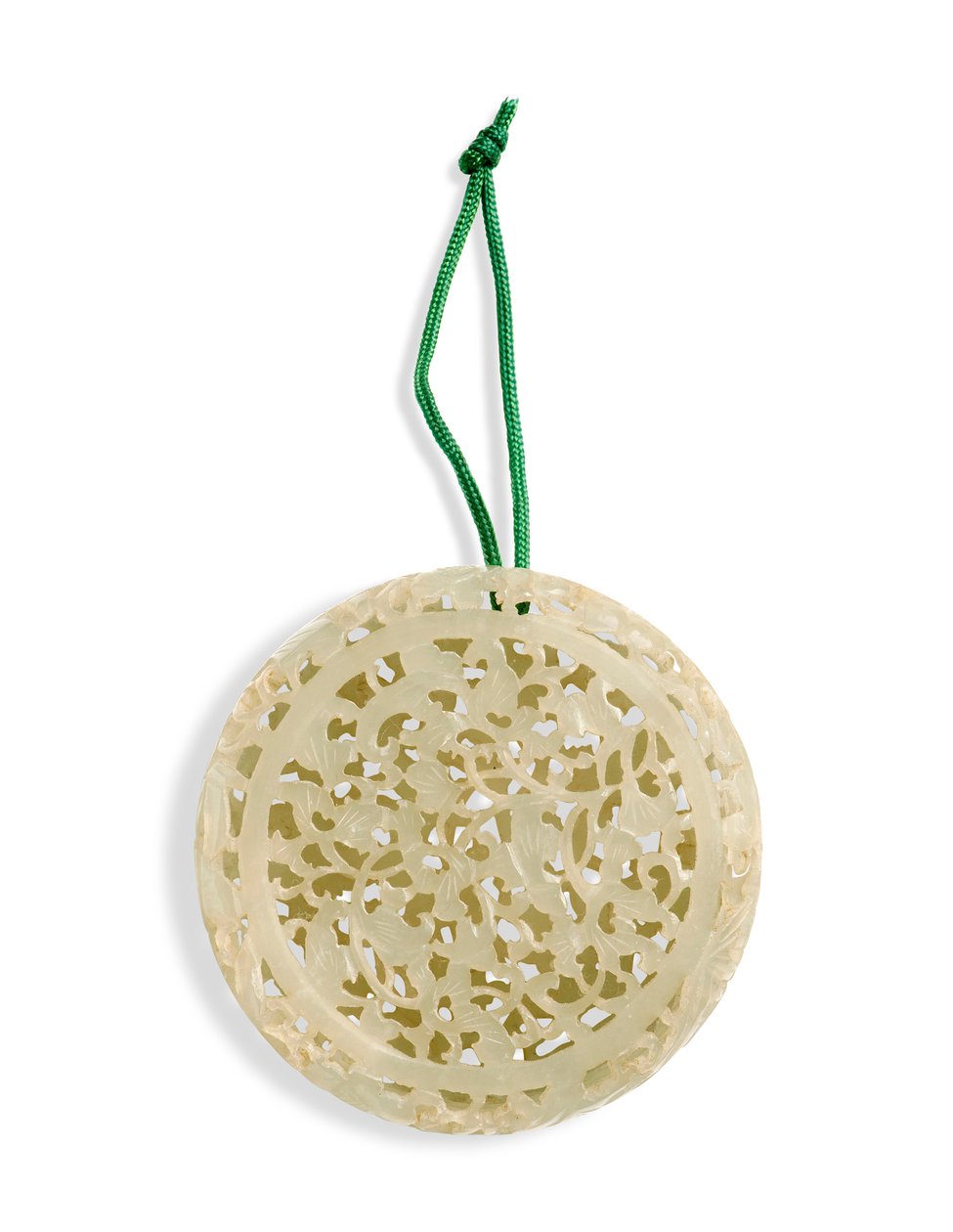 Parfumier circulaire ajouré en deux parties (jade blanc) - School Chinese